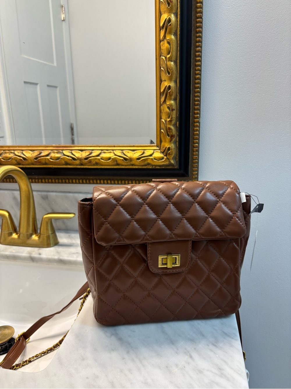 Quilted Magnolia Backpack - Brown - Retails for $65